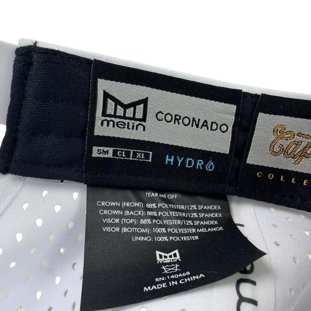 Melin Coronado Hydro Captains Hat White Gold Snapback‎ Small NWT Mens Cap